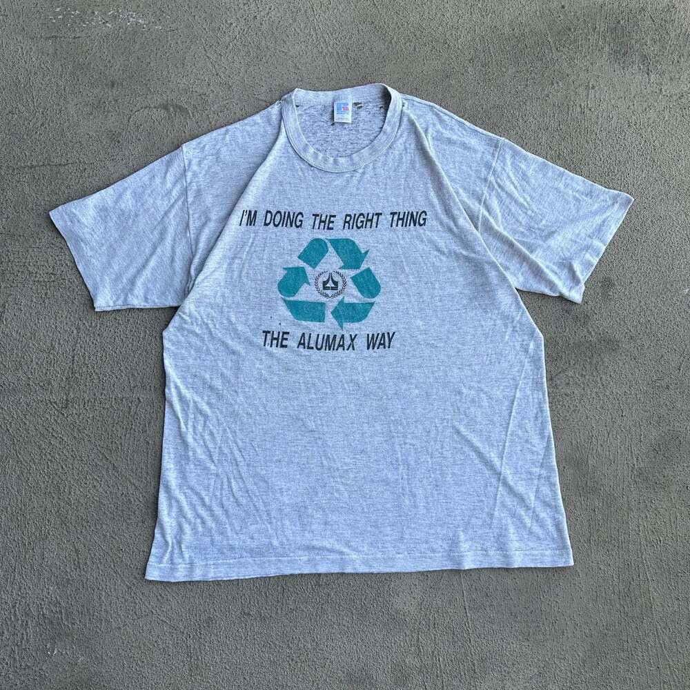 Thrashed Vintage 80’s Russell Athletic The Alumax Way Graphic T-Shirt Size XL